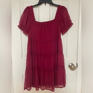 Short Sleeve Dress Burgundy Francescas